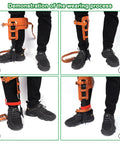 Pro Grade Tree Climbing Spikes Set With Adjustable Straps And Steel Wire Core Flip Line, wearing process demonstration