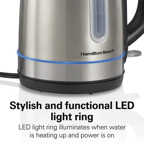 Fast Boil Electric Tea Kettle 1.7 Liter Cordless Water Boiler With 1500 Watts Auto Shutoff And Boil Dry Protection Stainless Steel
