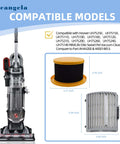 Replacement Filter For Hoover MaxLife Elite Upright Vacuums UH75150 UH75110 UH75100 UH75240 UH75140 Washable Pre Motor Filter And Two Exhaust Filters Comparable To AH44200 440014853, showing compatible models and filter dimensions