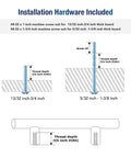 Installation diagram for 3 Pack Black Stainless Steel T Bar Cabinet Pulls for Dresser Drawers with mounting instructions