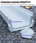 Close-up of Heavy Duty Trench Drain Kit for Yard, Driveway and Sidewalk showing recessed and protruding ends with resin material