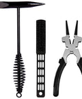 Hardcore Three Piece Welding Tool Kit With Heavy Duty MIG Pliers Chipping Hammer And Steel Wire Brush for spatter removal.