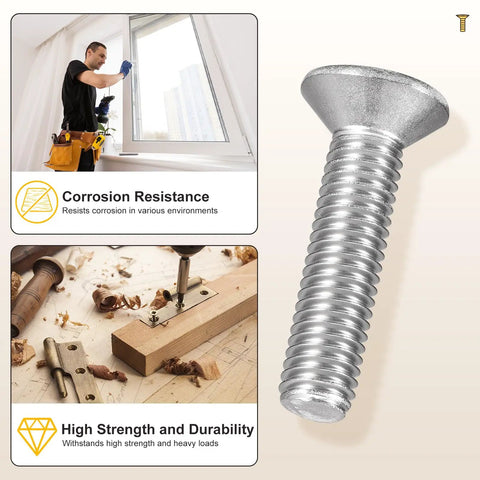 DIY Ready Stainless Steel Phillips Countersunk Bolts And Nuts Kit, showing high strength and corrosion resistance features.