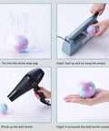 Step-by-step sealing process for 4 X 4 Inch Heat Shrink Bags 300 Pack Slick Glossy Polyolefin Film with bath bomb.
