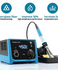 Smart 65W Soldering Station With PID Temperature Control And Quick Heat Recovery 392F To 896F Range Includes 5 Soldering Tips Built In Transformer Pro Grade Gear for School Labs and Hobby Electronics displayed