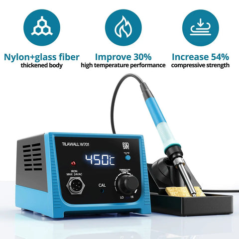 Smart 65W Soldering Station With PID Temperature Control And Quick Heat Recovery 392F To 896F Range Includes 5 Soldering Tips Built In Transformer Pro Grade Gear for School Labs and Hobby Electronics displayed