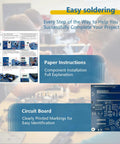 Ultimate Soldering Practice Kit with paper instructions, circuit board shown for classroom teaching, easy at-home soldering projects
