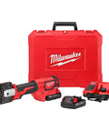 Pro Level Heavy Duty 600 MCM Cordless Crimper Kit Featuring Instant Jaw Alignment And Predictive Force Monitoring For Lightning Fast Wire Termination And Onsite Data Reporting System with case and accessories.