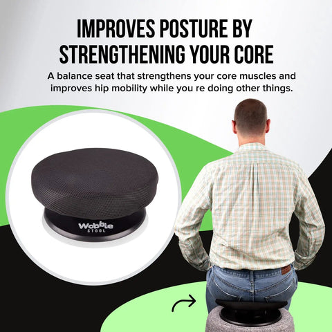Man sitting on Wobble Self Balancing Ergonomic Stool with 360 Degree Rotation for Better Posture and Pain Relief, mini size