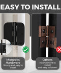 Comparison of 30 Pack Matte Black Door Hinges 3.5 Inch Radius Five Eighth Inch Interior Flat Iron with another hinge