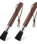 Two Pack Coffee Grinder Cleaning Brush With Natural Walnut Wood Handle And Black Boar Bristle For Grinders Espresso Machines Barista Tools Hanging Loop