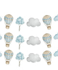 Blue Hot Air Balloon Banner Set For Baby Shower And Birthday Party Adventure Awaits Garland With Clouds And Balloons Three Piece Hanging Decor Travel Theme Party Supplies Totally Fun.