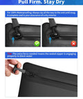 Zipper sealing instructions for IPX8 Waterproof Document Bag Submersible One Meter For Business Travelers And Boating Keep Your Legal Docs Passports And Valuables Bone Dry In Rain Or Spills Large 15.3 By 11.8 Inch Portable Zipper Pouch