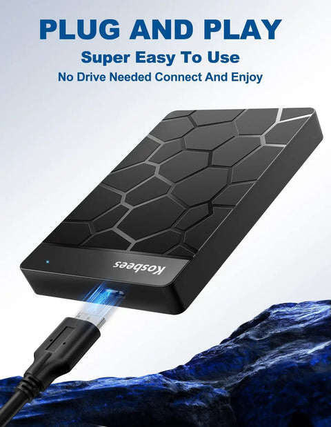 Ultra Slim 500 GB Portable External Hard Drive For Windows And Mac Plug And Play Ready With Fast Data Transfer Ideal For PC Laptop PS4 Xbox One And Xbox 360 On The Go Storage, black USB 3.0 drive