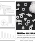 Top Shelf 360 Piece M5 Nylon Phillips Countersunk Head Machine Screws Kit With Hex Nuts And Washers In White Assorted lengths 8 10 12 15 20 25mm assorted screws in white.