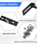Product details of Adjustable Universal Mounting Bracket For CB And Ham Radios And Scanners, wide fit, steel bolts and washers.