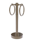 Vanity Top Dual Towel Ring Set In Antique Pewter Finish, Heavy Brass Craft, Durable Guest Towel Holders No-Tip Base