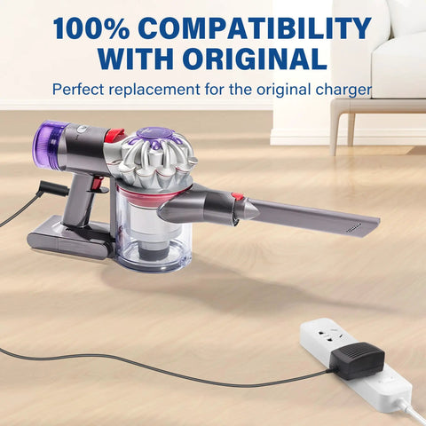 Cordless Vacuum Charger For V6 V7 V8 DC58 DC59 DC61 DC62 SV03 SV04 SV05 SV06 SV07 SV09 Absolute Animal Motorhead Fluffy Handstick 26V 0.78A AC DC Adapter With 6 Ft Cord UL Listed Wall Mount Charging Station Compatible in use with vacuum cleaner.