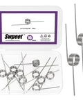 10 Pack 180 Degree Stainless Steel Torsion Springs, 1.5mm Wire Diameter, 15mm Outside Diameter in plastic case
