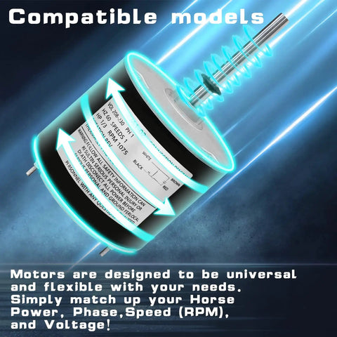Pro Grade Drop In Replacement Condenser Fan Motor One Third Horsepower 1 Phase 1075 RPM 208 To 230 Volts For HVAC Condenser Unit Single Speed Must Match Current Motor Specs, compatible models
