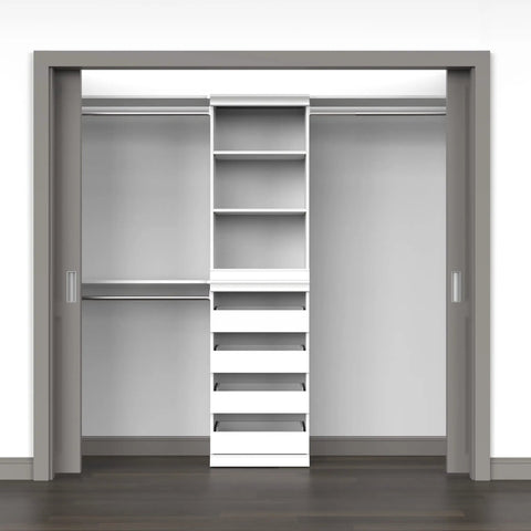 Versatile Modular Storage Shelf With Three Adjustable Shelves Stackable Closet Organizer Featuring Clean Trim Solid Backing Easy Peasy Setup For Ultimate Home Organization Game Changer