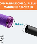 XL Ergonomic Lock On Bike Grips Purple For Adults And Big Hands showing 22.2 mm sizing for standard handlebar compatibility