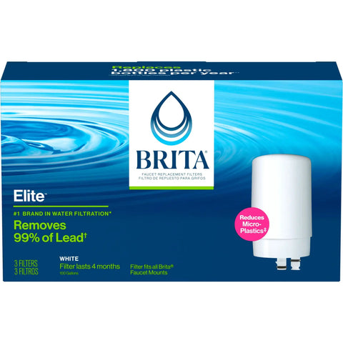 Replacement Water Filter For Faucet Mount System Reduces 99 Percent Lead And Delivers Great Tasting On Tap Water White 3 Pack