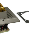 Rock Solid Amber Warning Horn With Hella Bright Strobing Light And Loud Decibel Signal For Warehouse And Garage Install 120 Volt AC Powered Heavy Duty Gray Beacon with flush mount base.