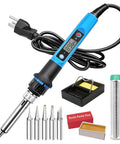 80W 110V Soldering Iron Kit With Fast Heat Up In 10 Seconds, LCD Digital Adjustable Temperature Soldering Gun, Thermostatic Soldering Kit