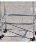 Set of Four Heavy Duty Swivel Casters with Brakes, 1.5 Inch Wheels, M8 Threaded Stem, 360 Degree Swivel on metal cart