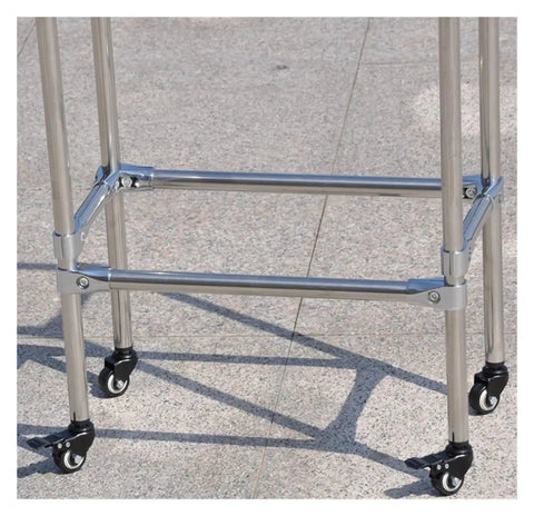 Set of Four Heavy Duty Swivel Casters with Brakes, 1.5 Inch Wheels, M8 Threaded Stem, 360 Degree Swivel on metal cart