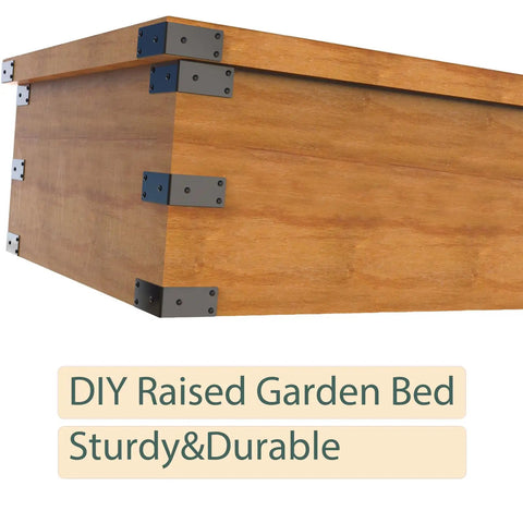 Heavy Duty L Shaped Corner Brackets For Raised Garden Beds Black Stainless Steel Angle Braces on wooden garden bed corner