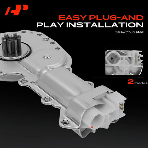 Power Window Lift Motor Front Left And Right For Chevrolet Camaro 1993 To 2002 Pontiac Firebird 1993 To 2002 GMC Safari 1985 To 2001 Astro 1985 To 2001 OE Replacement 2 Pin Direct Fit Window Motor, silver housing and 2-pin connector