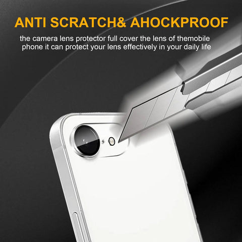 Three Pack Camera Lens Protector For iPhone 16e And iPhone 17e, Tempered Glass, 9H Hardness, anti scratch test with knife blade