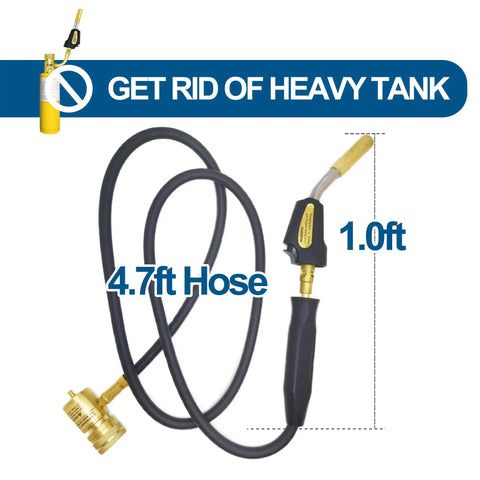 Propane Torch Head With 4.7 Foot Hose For Easy Reach And Precise Work MAP Pro Gas Torch Kit With Self Igniter Trigger Start Adjustable