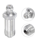 Steel Straight Grease Fittings Set G1/8 Thread 11mm Width Heavy Duty Hydraulic Lubrication Fittings Oil Spill Proof Rust Resistant 5 Pack