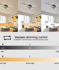 40W Dimmable LED Ceiling Light Fixture, Semi Flush Mount Industrial Geometric Black Chandelier in different dimming modes