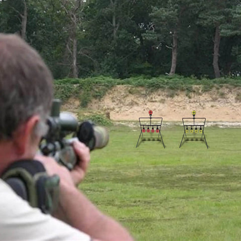 Self Resetting Steel Targets For Pellet Guns And Air Rifles, Durable Backyard Practice Targets For 177 And 22 Caliber Shooting