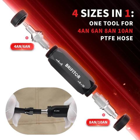 Pro Grade 4 In 1 PTFE Hose Tool For Fuel Lines Reaming And Separating Straightens Ends And Guides Ferrule On Braided Fuel Hose 4AN