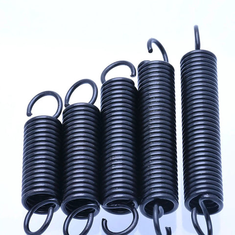 Dual Hook Tension Springs Pair With Strong Steel Wire 1.6mm By 12mm For Heavy Duty Projects, black coil springs with hooks.