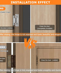 Comparison of Hidden Door Hinges 2 Pack Adjustable Concealed Hinges with regular butt hinges on open and closed doors.