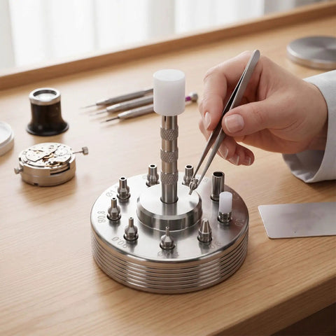 9 Sizes Stainless Steel Watch Hand Press Tool With Non Slip Handle And Stable Base Platform For Repair Work Precision Watch Hand Setter
