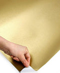 Hand peeling back gold Peel And Stick Brushed Faux Metal Architectural Film Self Adhesive Vinyl Film Wallpaper Door Wrap MG237.