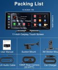 11 Inch CarPlay Screen With Built In Netflix YouTube TikTok And Other Apps Wireless Car Stereo For Apple CarPlay And Android Auto packing list