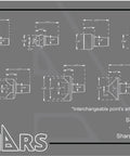 Technical diagram of 4MT Live Center Set With Interchangeable Nose For CNC Machining, includes 8 pieces with dimensions and specifications.