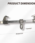 Smooth Aluminum Sliding Beam Anchor For I Beam featuring 360 rotating D ring, showing product dimensions 45.5cm by 11cm.