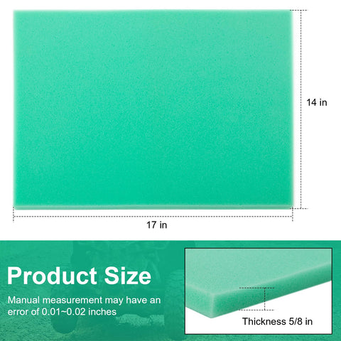 High Flow Green 65 PPI Foam Air Filter Material Replacement For ATV And Dirt Bike Air Filters BF-1 Compatible 14 X 17 X 5/8 Inch