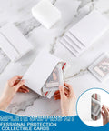 Bulk Card Shipping Kit For Trading Cards And Sports Cards, 425 Pcs Bundle with card shields and envelopes on marble surface