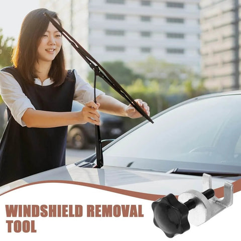Universal Windshield Wiper Arm Puller And Bearing Removal Tool For Vehicle Repair And Automotive Maintenance displayed on car hood