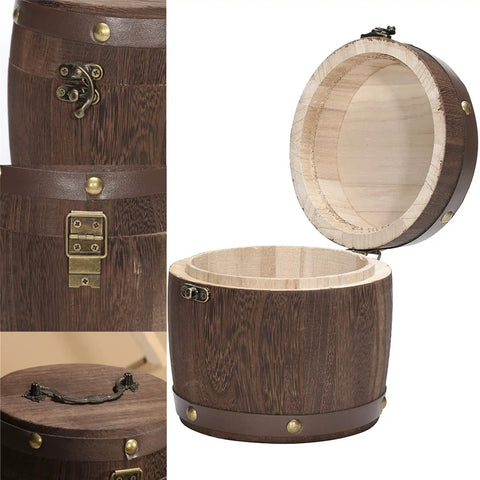 Top Shelf Wood Coffee Canister With Secure Tight Seal Keeps Your Favorite Stash Fresh Smooth Wide Mouth Jar, open lid view.